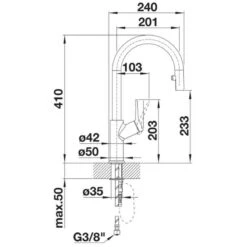 Blanco CARENA-S Vario Pull-Out Spout Silgranit-Look Dual Finish Kitchen Tap - White/Chrome - BM3118WH -Home Kitchen blanco carena 521368 dimensions