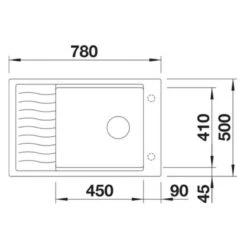 Blanco ELON XL 6 S 1 Bowl Inset Silgranit Reversible Kitchen Sink With Manual InFino Waste - Rock Grey - 524845 -Home Kitchen blanco elon 524845 dimensions 1
