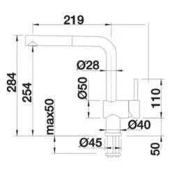 Blanco LINUS-S Pull-Out Handset Galvanic Chrome Kitchen Tap - Brushed Steel - BM3650BS -Home Kitchen blanco linus s 526242 dimensions