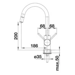Blanco MIDA-S Pull-Out Spout Silgranit-Look Kitchen Tap - White - BM3121WH -Home Kitchen blanco mida s 521457 dimensions