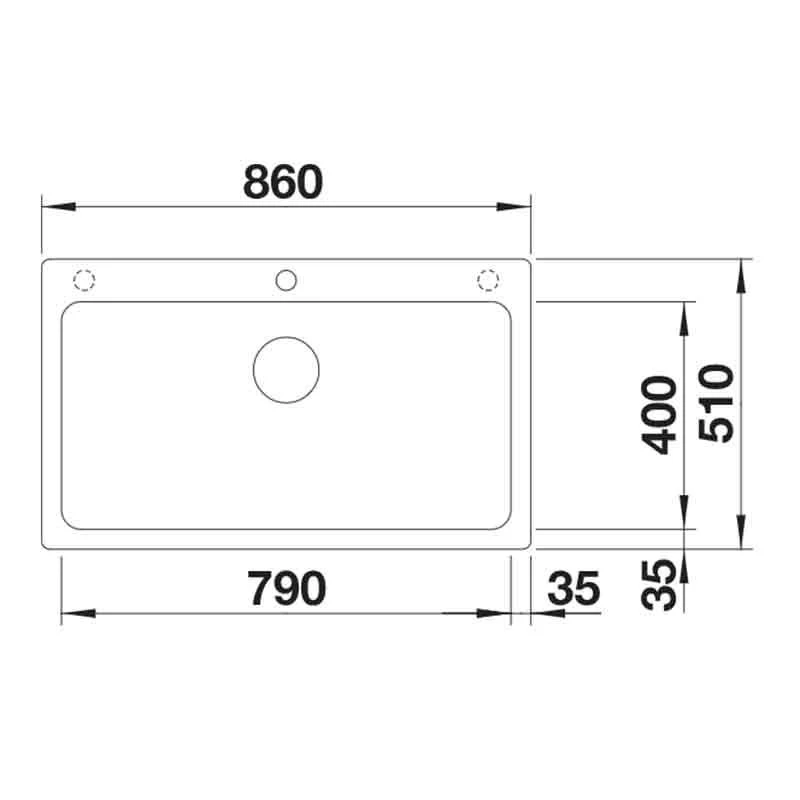Blanco NAYA XL 9 Silgranit 1 Bowl Inset Kitchen Sink - Soft White - 527133 2 Blanco NAYA XL 9 Silgranit 1 Bowl Inset Kitchen Sink - Soft White - 527133 - Image 2