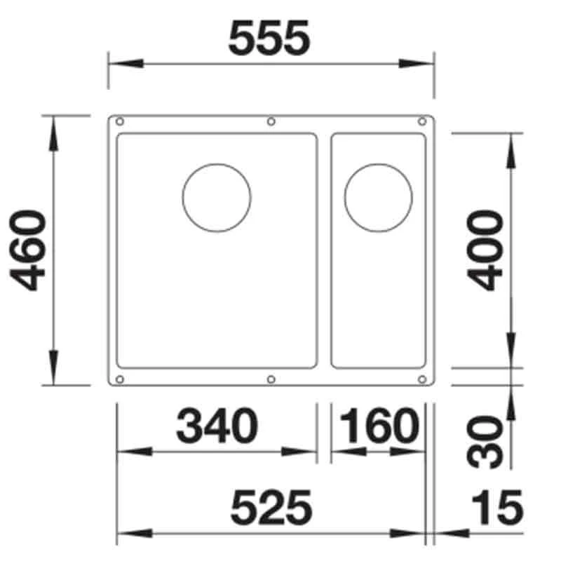Blanco SUBLINE 340/160-U 1.5 RH Bowl Undermount Silgranit Kitchen Sink With Manual InFino Waste - Anthracite - 523558 2 Blanco SUBLINE 340/160-U 1.5 RH Bowl Undermount Silgranit Kitchen Sink With Manual InFino Waste - Anthracite - 523558 - Image 2