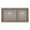 Blanco SUBLINE 480/320-U LH 2 Bowl Undermount Silgranit Kitchen Sink With Manual InFino Waste - Tartufo - 523591