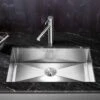 Blanco ZEROX 700-U 1 Bowl Undermount Stainless Steel Kitchen Sink With Manual InFino Waste - Satin Polish - 521593
