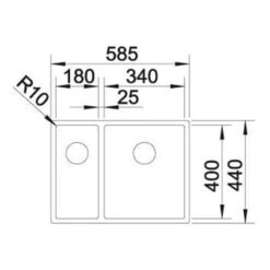 Blanco CLARON 340/180-IF 1.5 Bowl Inset Stainless Steel Kitchen Sink With Manual InFino Waste - Satin Polish - 521608 -Home Kitchen blanco 521608 2