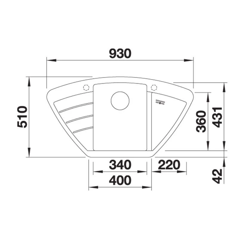 Blanco Zia 9 E Silgranit 1 Bowl Inset Kitchen Sink - Centred Bowl - Volcano Grey - 527395 2 Blanco Zia 9 E Silgranit 1 Bowl Inset Kitchen Sink - Centred Bowl - Volcano Grey - 527395 - Image 2