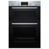 Bosch Series 2 MHA133BR0B Built-In Double Electric Oven - Brushed Steel