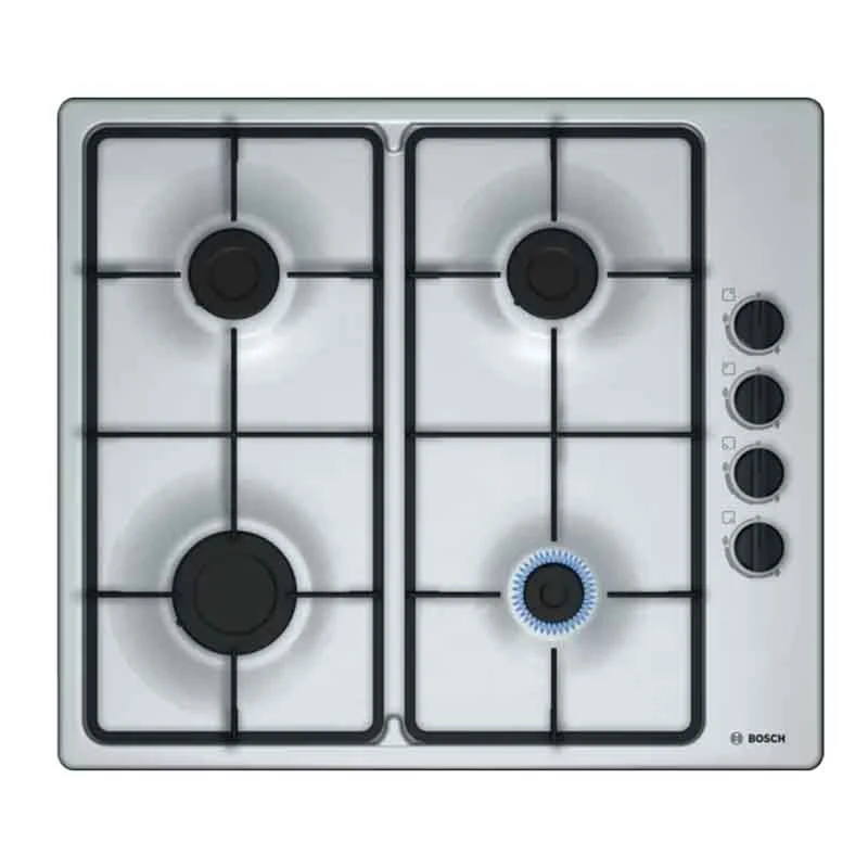 Bosch Series 2 PBP6B5B60 60cm Gas Hob - Stainless Steel 1 Bosch Series 2 PBP6B5B60 60cm Gas Hob - Stainless Steel