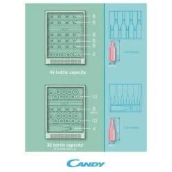 Candy DiVino CCVB 60D UK/N 60cm Wine Cooler - Black -Home Kitchen c a candy divino ccvb 60d uk n 60cm wine cooler dimensions
