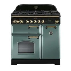 Rangemaster Classic Deluxe 90 Dual Fuel Mineral Green/Brass - GB/IE - CDL90DFFMG/B