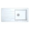 Prima 1 Bowl & Drainer Reversible Inset Ceramic Kitchen Sink - White - CPR412
