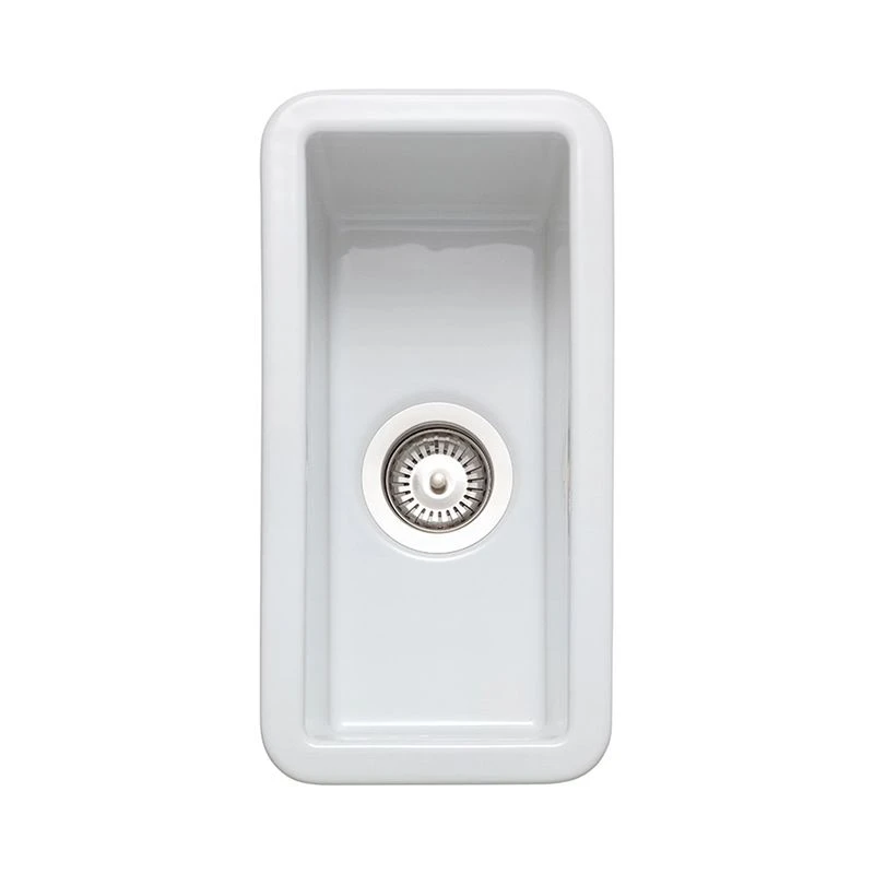 Rangemaster Rustique 234x460 0.5 Bowl Fire Clay Ceramic Kitchen Sink - White - CRUB1740WH/ 1 Rangemaster Rustique 234x460 0.5 Bowl Fire Clay Ceramic Kitchen Sink - White - CRUB1740WH/