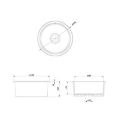 Rangemaster Rustique 445x445 1 Bowl Fire Clay Ceramic Kitchen Sink - White - CRUB385WH/ -Home Kitchen c r crub385wh 3