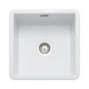 Rangemaster Rustique 462x462 1 Bowl Fire Clay Ceramic Kitchen Sink - White - CRUB4040WH/