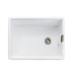 Rangemaster Grange 1 Bowl Fire Clay Ceramic Kitchen Sink - White - CGR595WH/