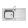 Leisure Eaton 1 Bowl Inset Kitchen Sink With Reversible Drainer - Satin Stainless Steel - EA9501/