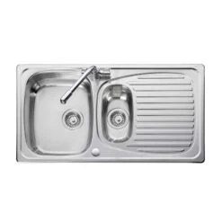 Leisure Euroline 1.5 Bowl Inset Kitchen Sink With Reversible Drainer - Polished Stainless Steel - EL950289/