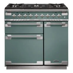 Rangemaster Elise 90cm Dual Fuel Range Cooker - Mineral Green - ELS90DFFMG/