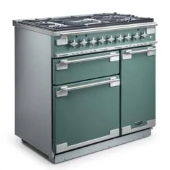 Rangemaster Elise 90cm Dual Fuel Range Cooker - Mineral Green - ELS90DFFMG/ -Home Kitchen e l els90dffmg 3