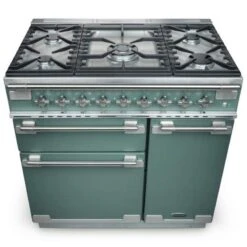 Rangemaster Elise 90cm Dual Fuel Range Cooker - Mineral Green - ELS90DFFMG/ -Home Kitchen e l els90dffmg 4