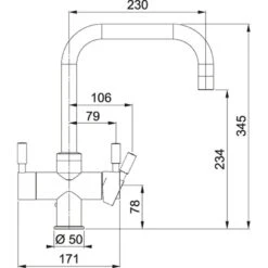 Franke Omni Contemporary 4-in-1 Manual Kitchen Tap - Gold - 119.0513.227 -Home Kitchen franke conremporary technical 3