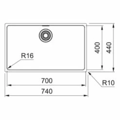 Franke Maris 1 Bowl Slim Top Inset Kitchen Sink MRX 210 70 - Stainless Steel - 127.0531.916 -Home Kitchen franke maris 1270531916 dimensions