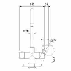 Franke Minerva Helix 3-in-1 Manual Kitchen Tap - Stainless Steel - 119.0518.863 -Home Kitchen franke minerva 1190518863 dimensions 1