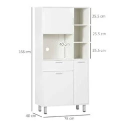 HOMCOM Modern Freestanding Kitchen Cabinet With Shelves - White - 835-696V00WT -Home Kitchen gz2a12181f54278b5.jpg