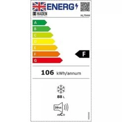Haden HL794W Under Counter Larder Fridge - White - HL794W -Home Kitchen h a haden hl794w energy label