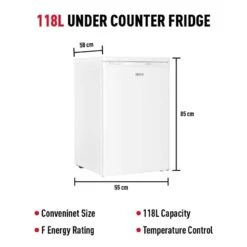 Haden HR111W 55cm Under Counter Fridge With 4 Star Ice Box - White - HR111W -Home Kitchen h a haden hr111w 2
