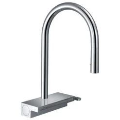Hansgrohe Aquno Select M81 Single Lever Kitchen Mixer Tap 170 With Pull-Out Spray & Sbox 3 Spray Modes - Chrome - 73831000