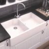 Thomas Denby Heritage 900 Ceramic Double Bowl Kitchen Sink - White - HER900