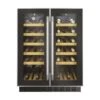 Hoover H500 HWCB 60D UK/N 60cm 2-Door Wine Cooler - Black Glass & Stainless Steel