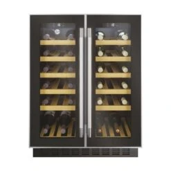 Hoover H500 HWCB 60D UK/N 60cm 2-Door Wine Cooler - Black Glass & Stainless Steel