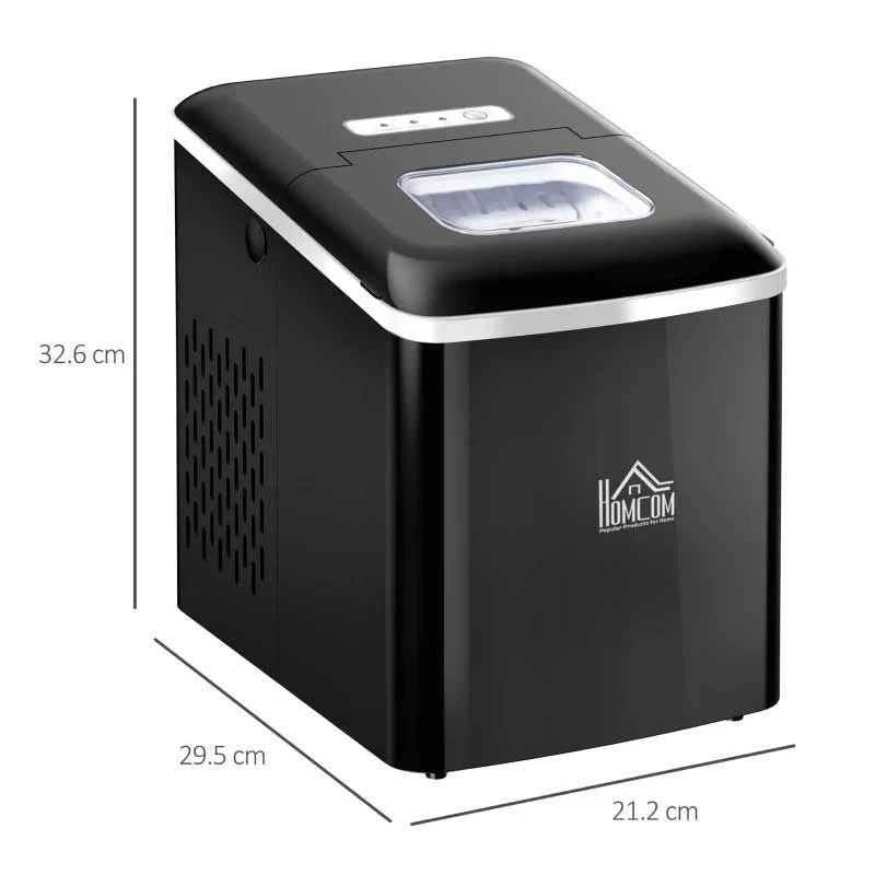 HOMCOM 12kg Portable Countertop Ice Maker Machine - Black - 800-063V70 4 HOMCOM 12kg Portable Countertop Ice Maker Machine - Black - 800-063V70 - Image 4