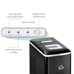 HOMCOM 12kg Portable Countertop Ice Maker Machine - Black - 800-063V70 18 HOMCOM 12kg Portable Countertop Ice Maker Machine - Black - 800-063V70 -Home Kitchen homcom 800 063v70 features 1