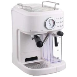 HOMCOM Auto Coffee Machine For Espressos Lattes And Cappuccinos - White - 800-078 -Home Kitchen homcom 800078