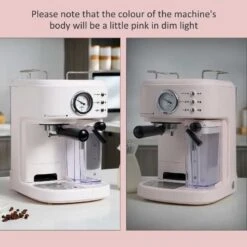 HOMCOM Auto Coffee Machine For Espressos Lattes And Cappuccinos - White - 800-078 -Home Kitchen homcom 800078 1