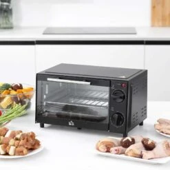 HOMCOM 750W 9 Litre Mini Countertop Oven & Grill - Black - 800-088