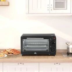 HOMCOM 750W 9 Litre Mini Countertop Oven & Grill - Black - 800-088 -Home Kitchen homcom 800088 lifestyle2