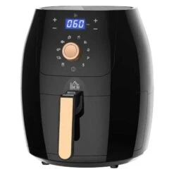 HOMCOM 1700W 5.5 Litre Air Fryer With Digital Display - Black - 800-094V70 -Home Kitchen homcom 800094v70 side view