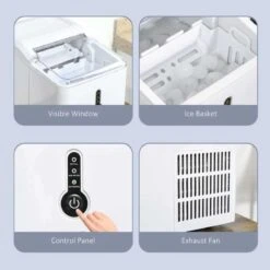 HOMCOM 12kg Portable Countertop Ice Maker Machine - White - 800-101 -Home Kitchen homcom 800101 features