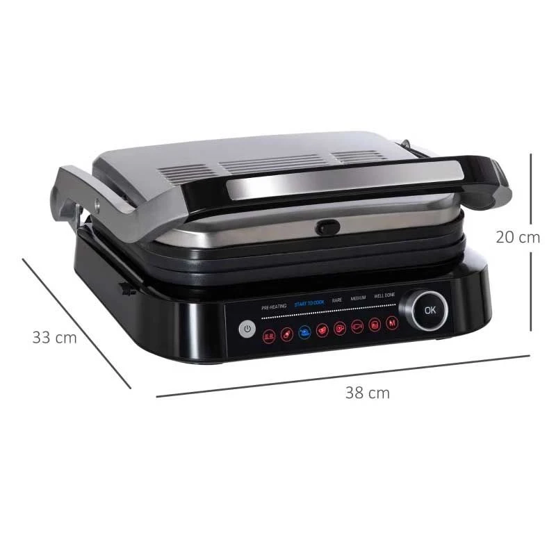 HOMCOM 2100W Health Grill & Pannini Maker - Black - 800-110V70 2 HOMCOM 2100W Health Grill & Pannini Maker - Black - 800-110V70 - Image 2