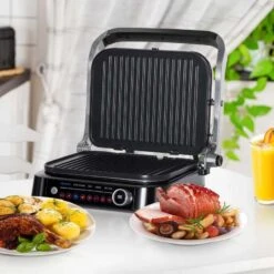 HOMCOM 2100W Health Grill & Pannini Maker - Black - 800-110V70