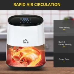 HOMCOM 1300W 2.5 Litre Air Fryer With Digital Display - White - 800-114V70 -Home Kitchen homcom 800114v70 features 2