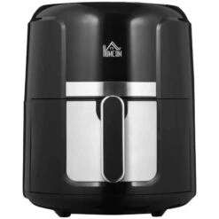 HOMCOM 1300W 4 Litre Air Fryer With Rapid Air Circulation - Black - 800-119V70 -Home Kitchen homcom 800119v70 front view