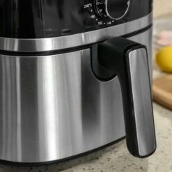 HOMCOM 1500W 4.5 Litre Air Fryer With Rapid Air Circulation - Black - 800-122V70 -Home Kitchen homcom 800122v70 handle