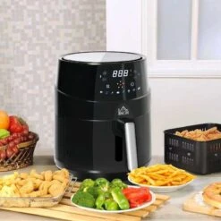 HOMCOM 1500W 4.5 Litre Air Fryer With Digital Display - Black - 800-124V70