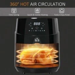 HOMCOM 1500W 4.5 Litre Air Fryer With Digital Display - Black - 800-124V70 -Home Kitchen homcom 800124v70 product information