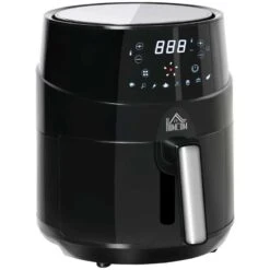 HOMCOM 1500W 4.5 Litre Air Fryer With Digital Display - Black - 800-124V70 -Home Kitchen homcom 800124v70 side view